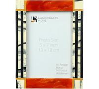 Handicrafts Home Fall Decor, 5x7 Orange Picture Frame, Handmade frame For Living Room, Bedroom, Desk & Family Photos, fall Decor, Autumn Decor, Vintage Farmhouse Rustic Wall Decor, Boho Shelf Decor.