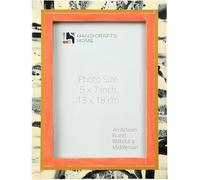 Handicrafts Home Fall Decor, 5x7 Peach Picture Frame, Handmade frame For Living Room, Bedroom, Desk & Family Photos, fall Decor, Autumn Decor, Vintage Farmhouse Rustic Wall Decor, Boho Shelf Decor.