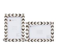 Handicrafts Home Grey & White 4 by 6 Picture Frame Set of 2, Vintage Photo Frames for Wall or Tabletop Display, Bookshelf, Family Wall Decor, Gallery Wall Frame Set, Multi Picture Frames Collage