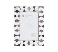 Handicrafts Home Grey & White 4x6 Picture Frame, Handcrafted Bone Inlay Decorative Photo Frame for Tabletop or Wall Display, Modern Home Decor for Living Room, Bedroom, Shelf, Office & Gallery Wall