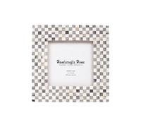 Handicrafts Home Grey & White Checkered Square Photo Frame 4x4, Handmade Decorative Picture Frame for Home Decor, Desk Display, Living Room Ornament, Modern Frames, Stylish Gift for Family & Friends