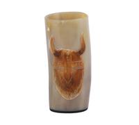 Handicrafts Home Handcrafted Real Ox Horn Drinking Glass, Handmade Skull Craft Horn Mug for Beer, Ale, Mead, Rustic Bar Decor, Viking Gift for Men, Husband, 6 Inch Viking Drinking Horn Cup (8-10 oz)