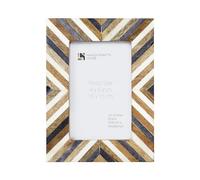 Handicrafts Home Handmade 4x6 Picture Frame with Herringbone Chevron Pattern, Photo Frame for Vintage Home, Gallery Wall, Desk, Farmhouse, Boho & Modern Interiors, Christmas, Gift and Holidays Décor