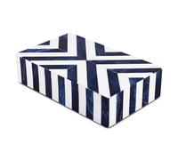 Handicrafts Home Handmade Chevron Pattern Decorative Box - Storage Organizer, Decor Centrepiece, Memory Keepsakes, Home Decor - Boho Style Treasure Box, Multipurpose Gift - Blue, 10x6x2.5