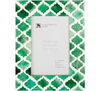 Handicrafts Home Handmade Decorative 4x6 Picture Frame, Unique Boho Chic Home Decor, Moroccan Art Inspired Photo Frames for Wall/Tabletop, Living Room, Bedroom, Office Decor & Gift, Green & White