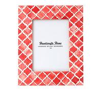 Handicrafts Home Handmade Decorative 5x7 Picture Frame, Unique Boho Chic Home Decor, Moroccan Art Inspired Photo Frames for Wall/Tabletop, Living Room, Bedroom, Office Decor & Gift, Red