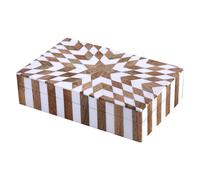 Handicrafts Home Handmade Decorative Storage Box with Lid, Geometric Star Design, Coffee Table Storage Box, Remote Control Holder, Keepsake & Jewelry Box, Wooden Organizer for Home Decor (8x5x2 Inch)