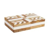 Handicrafts Home Handmade Decorative Storage Box with Lid - Gift Box or Decorative Accent, Patisserie Adorn Collection, Made with Resin Inlay, Wood & Pine MDF -8X5X2 Inches