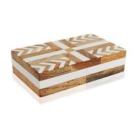 Handicrafts Home Handmade Decorative Storage Box with Lid - Gift Box or Decorative Accent, Patisserie Adorn Collection, Made with Resin Inlay, Wood & Pine MDF - 10X6X2.5 Inches