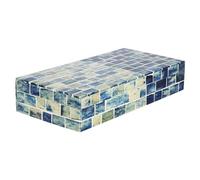 Handicrafts Home Handmade Indigo Pattern Decorative Box - Storage Organizer, Decor Centrepiece, Memory Keepsakes, Home Decor - Boho Style Treasure Box, Multipurpose Gift - 10x5x2