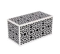 Handicrafts Home Handmade Keepsake Organizer with Lid, Decorative Storage Box, Shiraz Pattern Collection,For Jewelry, Photos - Home Decor Accents, Made with Resin Inlay, Black & White-10X5X5