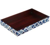 HANDICRAFTS HOME Handmade Moroccan Pattern 10x6 Towel Tray - Small Bathroom Tray, Guest Towel Holder, Decorative Napkin Holder, Bathroom Countertop Storage, Kitchen Hand Towel Holder Moroccan Blue