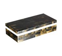 Handicrafts Home Handmade Shimmering Black Pattern Decorative Box - Storage Organizer, Decor Centrepiece, Memory Keepsakes, Home Decor - Boho Style Treasure Box, Multipurpose Gift - 10x4.5x2.5