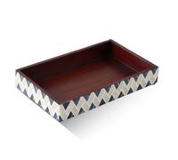 HANDICRAFTS HOME Handmade Tavla Pattern 10x6 Towel Tray - Small Bathroom Tray, Guest Towel Holder, Decorative Napkin Holder, Bathroom Countertop Storage, Kitchen Hand Towel Holder Parlour-tavla