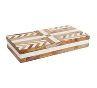 Handicrafts Home Large Decorative Storage Box 12x6- Coffee Table Organizer Box, Modern Home Décor Accent, Keepsake Memory Box, Jewelry Storage Box, Boho Decorative Box with Lid for Shelf, Mantle Decor