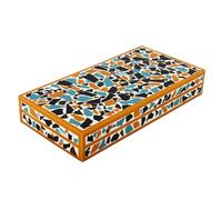 Handicrafts Home Large Decorative Storage Box 12x6- Coffee Table Organizer Box, Modern Home Décor Accent, Keepsake Memory Box, Jewelry Storage Box, Boho Decorative Box with Lid for Shelf, Mantle Decor