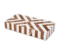 Handicrafts Home Large Decorative Storage Box 12x6- Coffee Table Organizer Box, Modern Home Décor Accent, Keepsake Memory Box, Jewelry Storage Box, Boho Decorative Box with Lid for Shelf, Mantle Decor