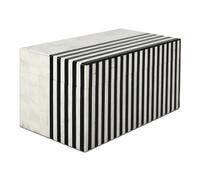 Handicrafts Home Large Decorative Storage Box with Lid, Black White Modern Jewelry Box, Keepsake Storage Box for Coffee Table, Bedroom, Shelf & Home Decor, Mono Lead 10 x 5 x 5