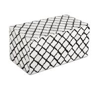 Handicrafts Home Large Decorative Storage Box with Lid, Moroccan Memory Keepsake Storage Box, Deep Jewelry Storage Organizer, Bone Inlay Resin Wooden Coffee Table Decor Box, Black & White, 10 x 5 x 5