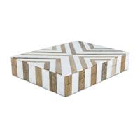 Handicrafts Home Large Decorative Storage Box with Lid Wooden Decorative Box Coffee Table Storage Box Living Room Organizer, Resin Inlay Marquet Chevron Collection - 6x8x1.5 Inch