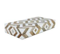 Handicrafts Home Large Decorative Storage Box with Lid Wooden Decorative Box Coffee Table Storage Box Living Room Organizer, Resin Inlay Marquet Array Collection - 12x6x2 Inch