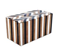Handicrafts Home Large Decorative Storage Box with Lid Wooden Memory Box Keepsake Storage Box Photo Storage Box, 10x5x5 Natural Wood Resin Inlay Marquet Cosmo Box Collection