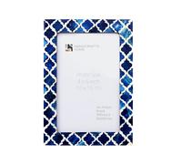 Handicrafts Home Picture Photo Frame Moorish Damask Moroccan Art Inspired Vintage Wall Décor Frames - 4x6, Blue