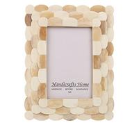 Handicrafts Home Picture Photo Frame Scalloped Inspired Handmade Naturals White Bone Frame Size 4x6 inch -Mothers Day Gifts