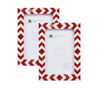 Handicrafts Home Red & White 4 by 6 Picture Frame Set of 2, Vintage Photo Frames for Wall or Tabletop Display, Bookshelf, Family Wall Decor, Gallery Wall Frame Set, Multi Picture Frames Collage