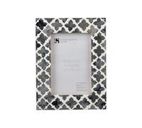 Handicrafts Home Slate-White Picture Frame, Handmade Decorative Photo Frame for 4x6, Quatrefoil Collection 4 by 6 photo Frame Ideal for Gallery Wall/Desk, Gift for Christmas, Office, Modern Home Décor