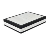 Handicrafts Home Slim Decorative Storage Box with Lid, Black White Modern Remote Control Box, Decorative Desk Organizer, Shelf Storage Box for Living Room Decor, Mono Court 8 x 6 x 1.5