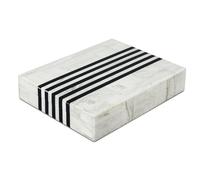 Handicrafts Home Slim Decorative Storage Box with Lid, Black White Modern Remote Control Box, Decorative Desk Organizer, Shelf Storage Box for Living Room Decor, Mono Sprint 8 x 6 x 1.5