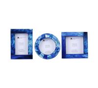 Handicrafts Home Small Blue Picture Frames Set of 3, Mini Vintage Picture Frame Set, Frames for Tabletop & Wall Display, Small 2x3 Inch Photo Frame, Antique Gallery Decor, Baby Photos & Gift Ideas