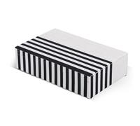 Handicrafts Home Small Decorative Storage Box with Lid, Black White Keepsake Box, Trinket & Jewelry Storage Organizer for Desk, Shelf & Coffee Table Decor, Mono Lead 8 x 5 x 2