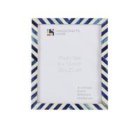 Handicrafts Home Stylish Chevron Herringbone Photo Frame8x10 Blue Decorative Wall Art, Vintage Inspired Decor, Ideal for Home Accents, Family Portraits, Birthday Gifts,Art Display,Thoughtful Keepsake