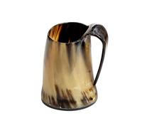 Handicrafts Home Viking Drinking Horn Mug - Real Natural Ox Horn Beer Mug with Handle, Handmade Medieval Viking Horn Drinking Mug for Mead, Beer, Coffee & Wine, Unique Viking Gifts for Men & Women