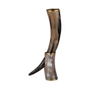 Handicrafts Home Viking Drinking Horn Mug with Stand - 16oz Natural Horn Tankard - Norse Beer Stein & Mead Cup - Handmade Drinking Mug for Ale, Coffee & Tea - Medieval Gift for Men