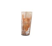 Handicrafts Home Viking Horn Drinking Cup - 6" Natural Ox Horn Tumbler with Skull Design - Handmade Norse Mead Cup for Ale, Beer, Wine & Soft Drinks - Medieval-Style Gift for Men