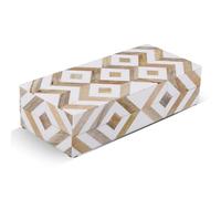 Handicrafts Home White Decorative Storage Box with Lid Wooden Coffee Table Storage Box Decorative Organizer for Living Room Decor, Resin Inlay Marquet Array Collection - 10x4.5x2.5 Inch