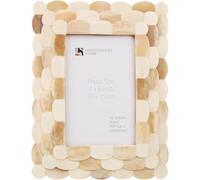Handicrafts Home White Picture Frame 4x6, Handmade Scallop Bone Inlay Photo Frame for Home, Wall, Farmhouse, Boho, Desk & Shelf Decor, Family Picture Frame, Christmas Decor & Holiday Gifting