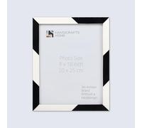 Handicrafts Home White Picture Frame, Handmade Resin Inlay 8x10 Black & White Photo Frame for Office Decor, Decorative Photo Frames for Home Decor, Farmhouse, Shelf, Wall & table top Décor