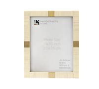 Handicrafts Home White Picture Frame, Handmade Resin Inlay & Brass 8x10 Decorative Frame for Christmas Decor and Holiday giftings, Home Decor, Wall, Farmhouse, Boho, Shelf, Desk & Gallery Wall Decor.