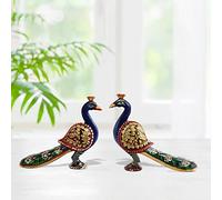 Handicrafts Paradise Wooden Hand Painted Peacock Showpiece for Home Décor 4.5 x 3.5 inch