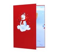 Handicraftsman Constructed Burst Up Snowfigure Holiday Card Permanent Environmental Paper Christmas Decoration and Celebratory Party Addition Green Snowfigure Holiday Greeting Card