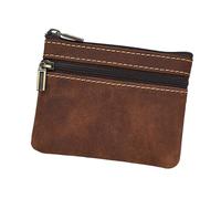 Handicraftsman Constructed Troubled Cattlehide Coin Bag with Unique Aging Color Development Retro Genuine Leather Keychain Wallet