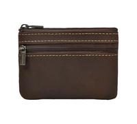 Handicraftsman Constructed Troubled Cattlehide Coin Bag with Unique Aging Color Development Retro Genuine Leather Keychain Wallet