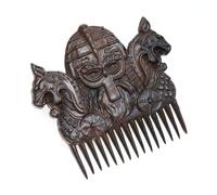 Handicraftviet Hand-Carved Wooden Comb, Wooden Viking Comb for Men's Hair, Beard, and Mustache, Great Gift - Natural Wood