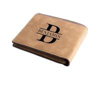 Handimake Custom Wallet, Personalized Wallet for Men Custom Engraved Wallet, Customized Monogram Men's Wallet for Boyfriend Father's Day Husband Son Anniversary Wedding Graduation Gift, Custom, Custom