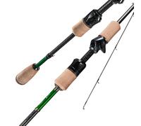 HANDING M1 Trout Fishing Rod Spinning Light, BFS Spinning Rod 30T High Carbon Fiber, 6'6" Fast Action Seaguide RA Guides, 2A Cork Handle, 2 Pieces Rod Freshwater