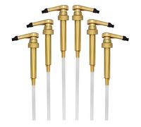 HANDIT- 6-Pack Gold Coffee Beverage Syrup Pump Dispenser with Black Caps Covers 1 Liter 750 ml Bottles - Fits Torani, Jordan Skinny, Davinci, (33.8 oz Monin Plastic Bottles)